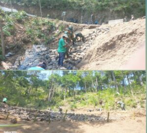 Antisipasi Longsor Satgas TMMD Kodim Pemalang, Percepat Pemasangan Bronjong.