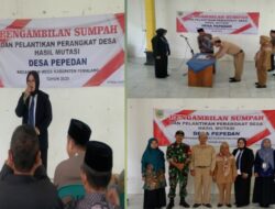 Dua Perangkat Desa Pepedan Dilantik Pasca Mutasi, Kades: Pegang Teguh Sumpah dan Amanah