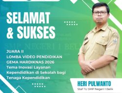 Inovasi Aplikasi SMART, SMPN 1 Belik Raih Juara II Video Pendidikan di BBGTK Jateng