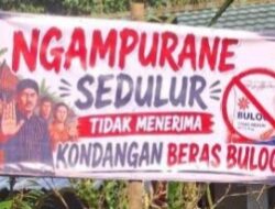 Kualitas Dinilai Rendah, Warga di Pemalang Pasang Banner Tolak Sumbangan Beras Bulog Saat Hajatan